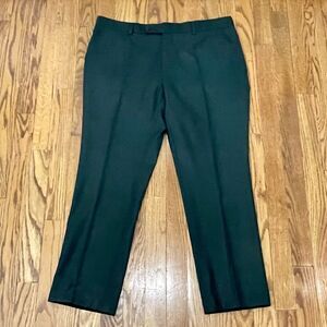 ANS Industrial Dark Green Slim Fit Flat Front Dress Pants. Size 34. SHORT INSEAM